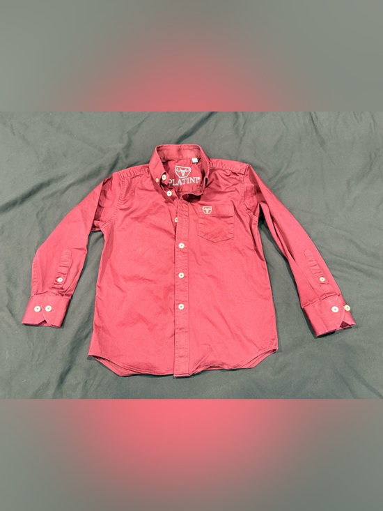 Platini Other - Youth Long-Sleeve Button-Down Shirt in Wine by Platini
